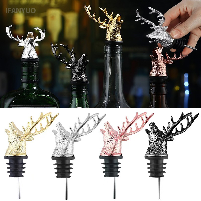 Zinc Alloy Deer Head Wine Pour - Head Racket Boom recension och pris