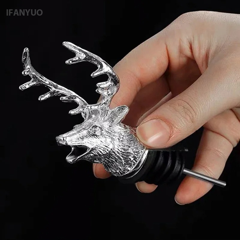 Zinc Alloy Deer Head Wine Pour - Head Racket Boom recension och pris