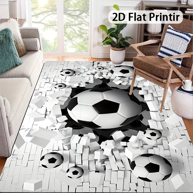 Soccer Ball 3D Effect Rug Flan - Outdoor Sport Area recension och pris