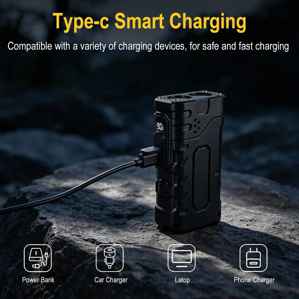 BORUIiT Hand Crank EDC LED Fla - Outdoor Sports Accessories recension och pris