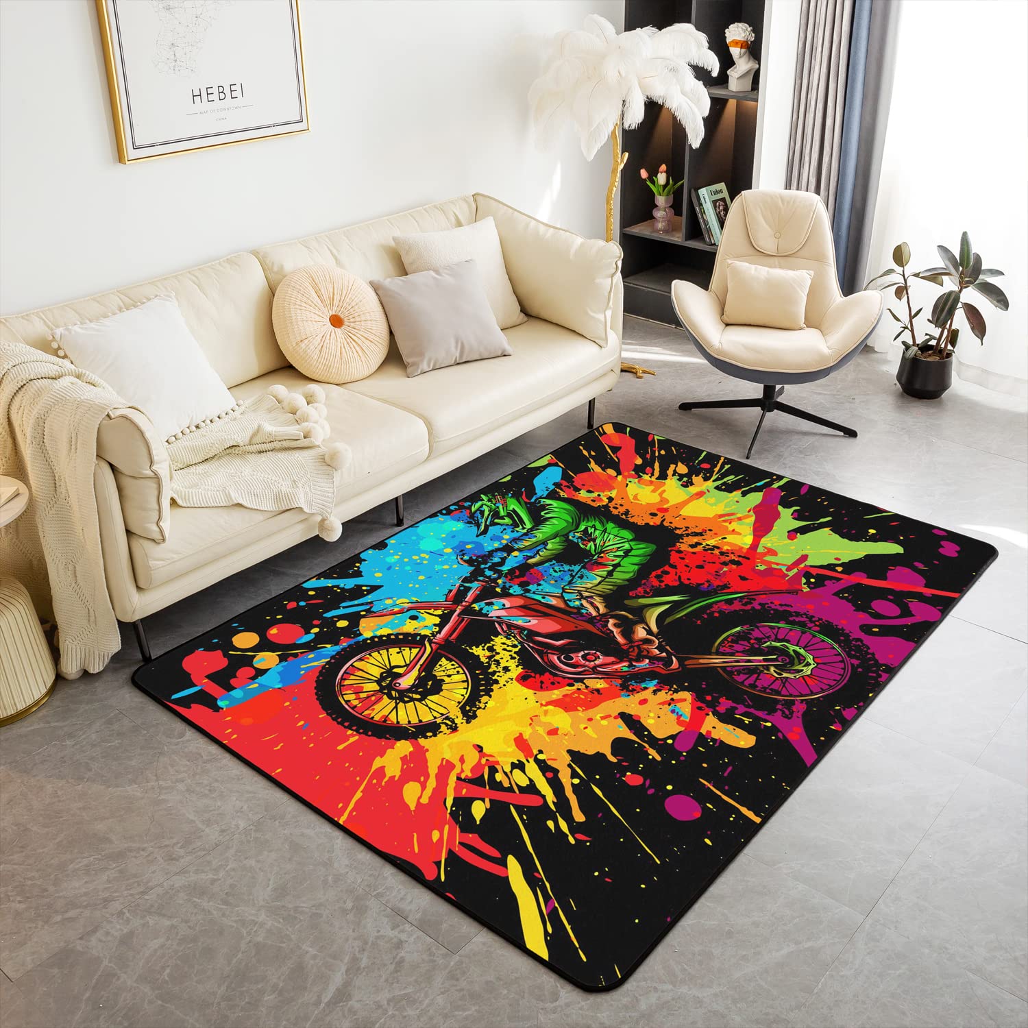 Teen Dirt Bike Area Rug for Li - Outdoor Sport Area recension och pris
